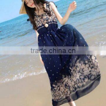 New Design Chiffon Flower Print Pleated Mini Skirt photo-4