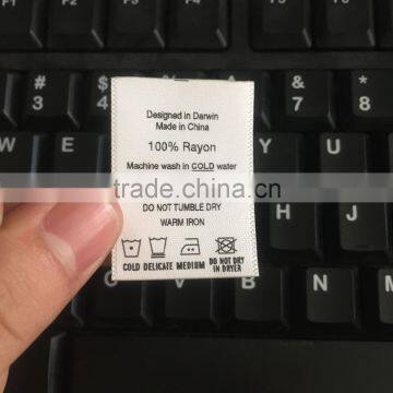 2017 Custom High Quality Satin Damask Printed Labels