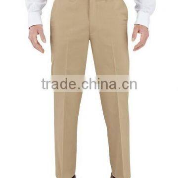 Men's Cotton Plain Front Straight Leg Dress Pants