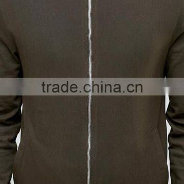 Custom Baseball Collar Without Hood Green Men's 96% Cotton 4% Elastane Casual Breathable Zipper Up Autumn Sweatshirt photo-3