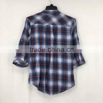 Ladies Stocklots Latest Designs Cotton Check Shirt photo-6