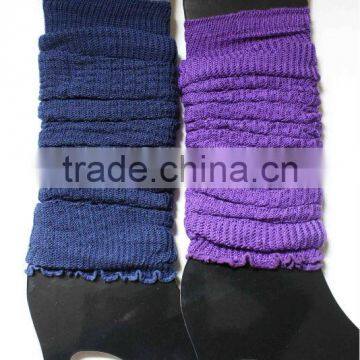 Winter wholesale acrylic custom knitted ladies leg warmer socks