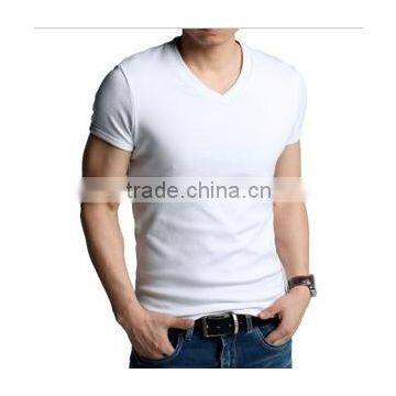 100% Cotton V-neck T-shirt for Man, Custom Soft V-neck T-shirt Wholesale photo-2