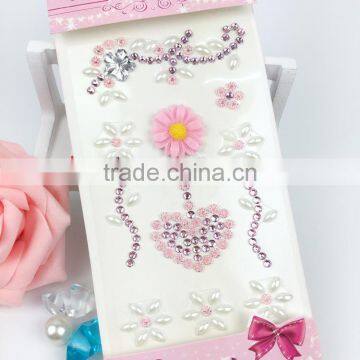 Special Gems Heart Rhinestone Pearl Sticker Self Adhesive Crystal Stickers For DIY photo-3