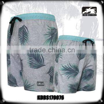 Leaf print swimming wear custom logo popular mens summer shorts