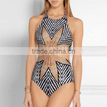 Sexy Women Halter Cut Out One-Piece Swimwear Swimsuit Bathing Suit NP000003 photo-2