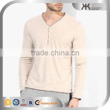 Cheap Man V Neck Cotton Wholesale Blank Long Sleeves T-shirts