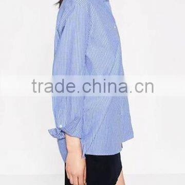 Runwaylover EY2341B New Design 2017 Women Fashion Embroidery Stripe Blouse photo-3