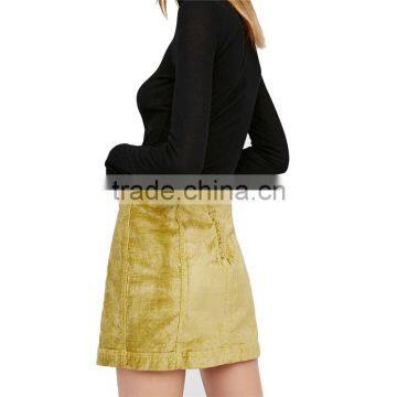 2017 OEM Spring Elegant Velvet Micro Mini Skirt With Zipper photo-4