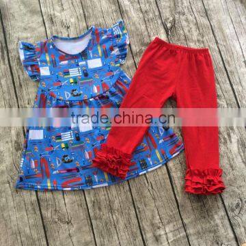 Factory price sales wholesale girls clothes back to school outfit