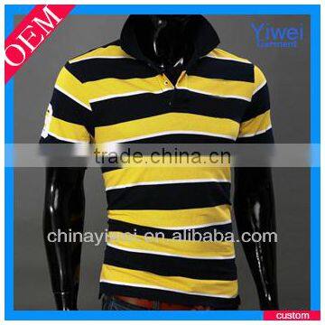 striped black and yellow polo shirts