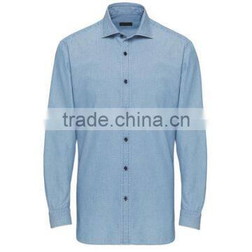 High quality men's washed denim long sleeves shirt