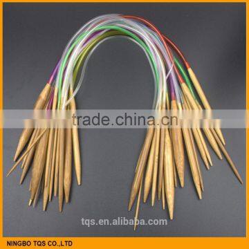 18Pcs/set 16" 40cm Cheap Colorful Plastic Circular Nature Bamboo Circular Knitting Needle Set photo-2