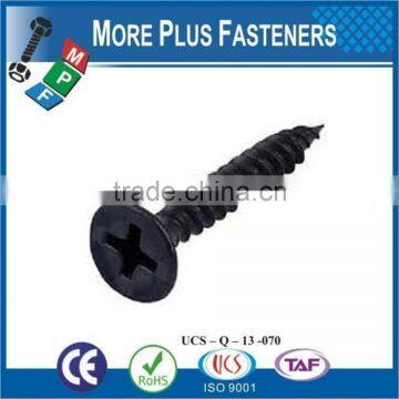 Made in Taiwan Yellow Zinc Black Phosphate Coarse Phillip Twin Fine Thread Zinc Drywall Screw