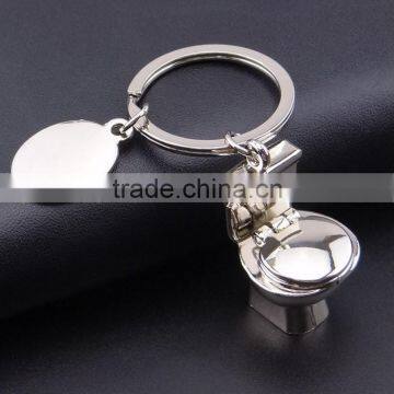 Top Quanlity Accessory Keyring Golden NEW Keyfob Funny 3D Toilet Keychain photo-4