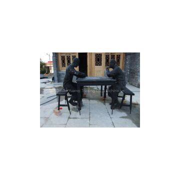 Garden Decor Abstract Brozne Lady Playing Piano Sculpture