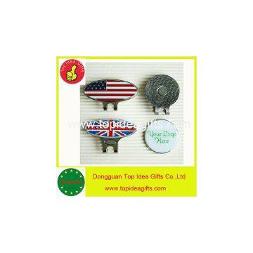 Custom golf bag tag, divot tool, ball marker, hat clip