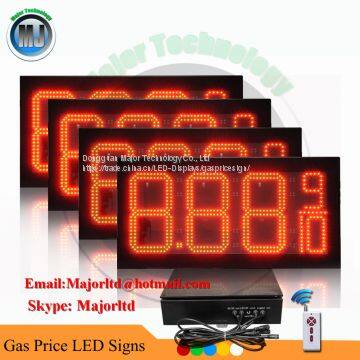 High Brightness 10inch Red Outdoor Waterproof Remote Control LED Gas Price Sign photo-3