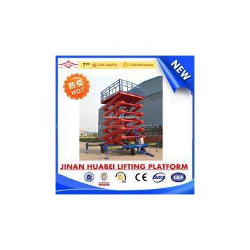 SJPT series China high working performance four wheel mobile indoor scissor lift platform