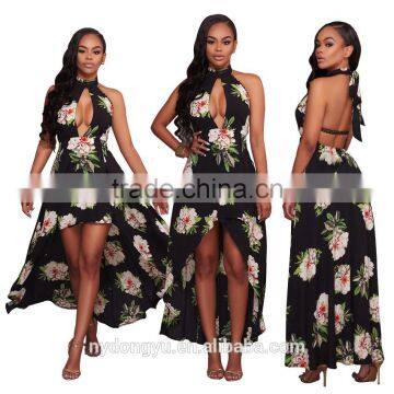 flower cutout black dress /filis split cutout sleeveless summer holiday beach dress