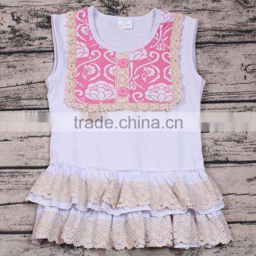 Sue Lucky Factory direct wholesale clothing Printed Kids Tops latest design girls top