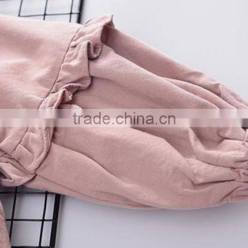 B22641A Autumn New Sweet Girls Puff Sleeve Fashion Thin Lace Stitching Coat photo-3