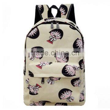 Cartoon Maruko cartoon Canvas Backpack Backpack Bag Korean female student computer bag