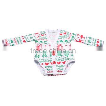 christmas knit cotton soft long sleeve winter one piece newborn infant baby clothes romper