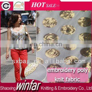 spangle sequin embroidery fabric for lady dress garment
