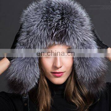 Factory wholesale russian style winter whole skin fox fur hat