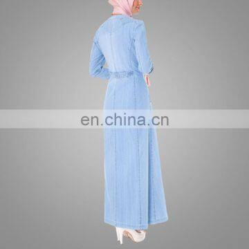 Cosy Denim Muslim Dress Isalmic Jean Clothing New Style Dubai Abaya photo-5
