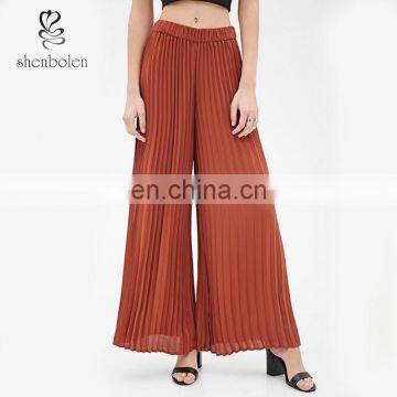 Fashion Design Accordion Pleated Palazzo Pants for Women M6159