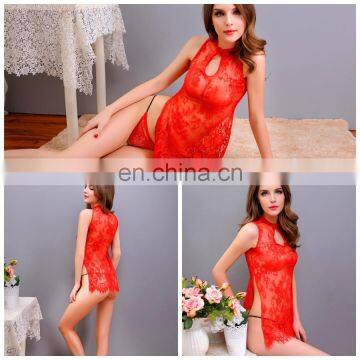 Red transparent elegant lingerie wholesale women