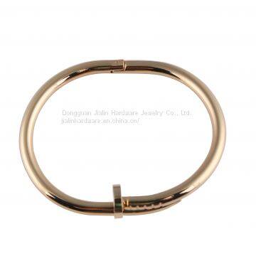 Shinny Black Decorative Stainless Steel Nail Bangles for Women photo-2