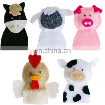 2015 Customized baby toy cheap cute animal handmade felt finger puppet