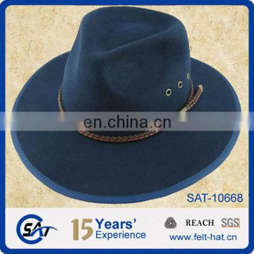 Fedora hat with Braided trim,100% Australian wool felt