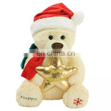 2017 hot sell christmas plush toys stuffed plush christmas decoration candy teddy bear toy