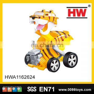 14cm Free wheel Tiger deformation robot toy car