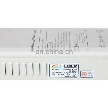 180W Rainproof Outdoor Switching Power Supply 12 Volt LED Driver CE ROHS Certification