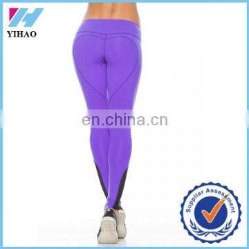 Trade assurance Yihao women's sportswear fitness Yoga Heart Butt Full Length Leggings Purple