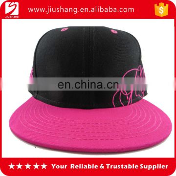 Factory wholesale custom pink panel baseball cap/6 panel baseball cap