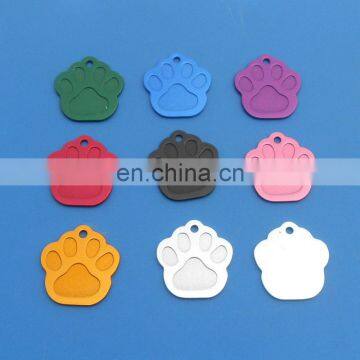 custom various colorful paw shaped anodized aluminium dog cat ID tag