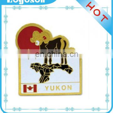 Canada Yukon goat metal soft enamel pin badge