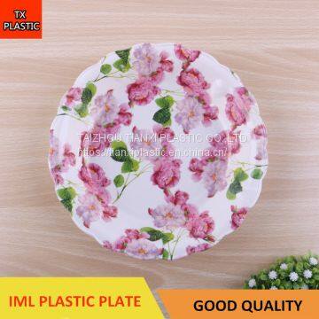 TX210 PLASTIC FLOWER DESIGN IML TRAY CHEAP SMALL PLATE
