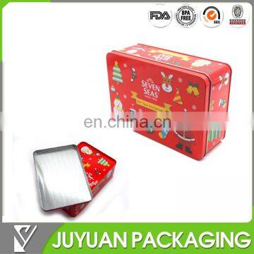 Hot christmas cheap assorted biscuit packing metal tin containers factory