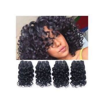 Clean For Black Women 18 Inches No Chemical Brazilian Curly Human Hair Double Layers