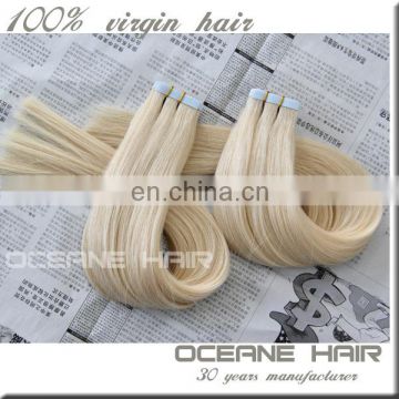 New products on China market American blue blonde 613 tape remy hair weave hair extension