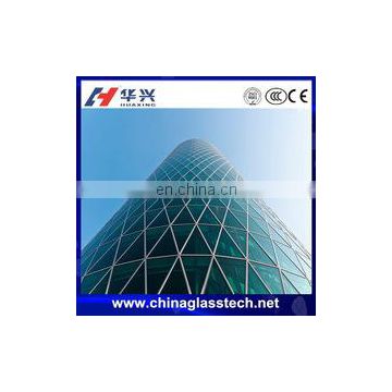 CE/EN12150 6mm/8mm/10mm commercial building tempered structural glass curtain walls