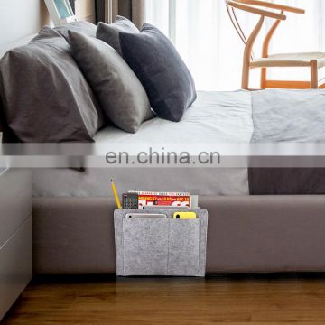 Eco-friendly grey color Hanging Storage Organizer Felt Bedside Caddy