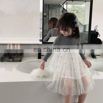 8257/Spring Girls Lace Princess Dresses 2020 Sweet Korea Fashion Cute Kids Boutique Clothing Girls Dress